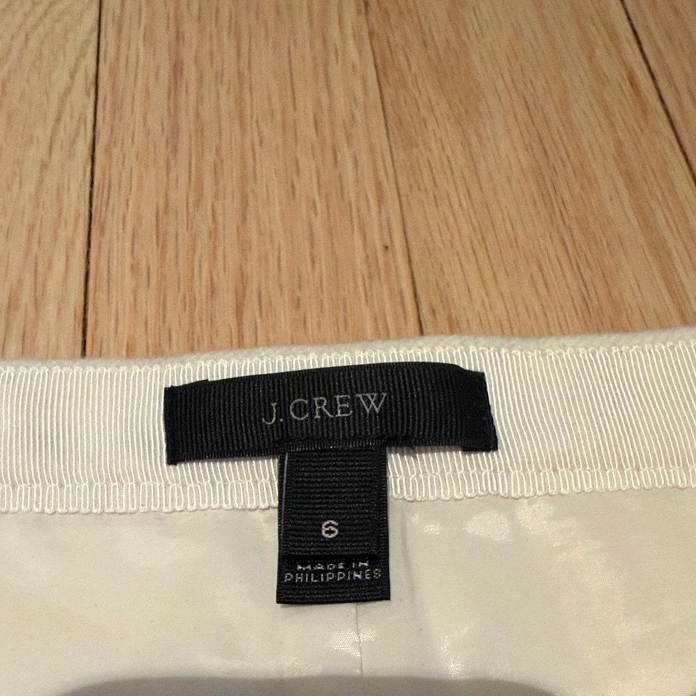 J. Crew Wool Cream Zip-Front Pencil Skirt - Picture 2 of 4